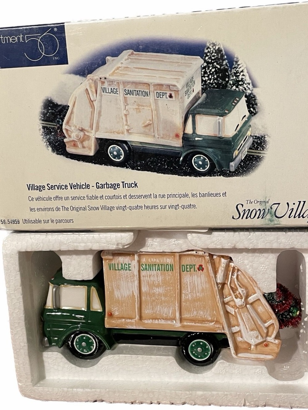 Department 56 Green and Cream Village Service Truck